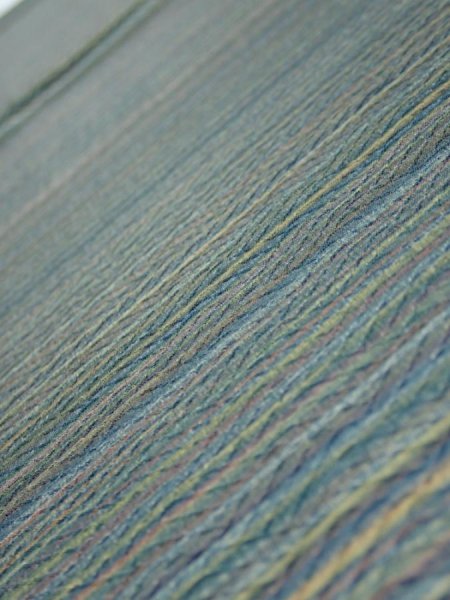 Photo4: 3P02z50  Japanese Kimono Silk  FABRIC  Blue-Gray 37.0x14.6 (4)