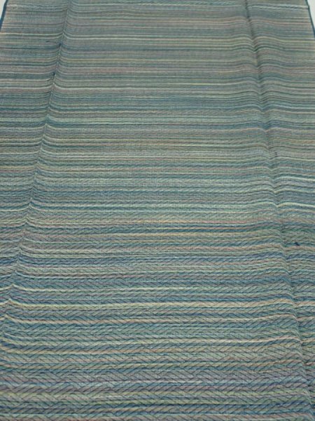 Photo1: 3P04z80  Japanese Kimono Silk  FABRIC  Blue-Gray 65.4x14.4 (1)