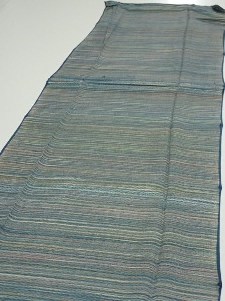 Photo3: 3P04z80  Japanese Kimono Silk  FABRIC  Blue-Gray 65.4x14.4 (3)