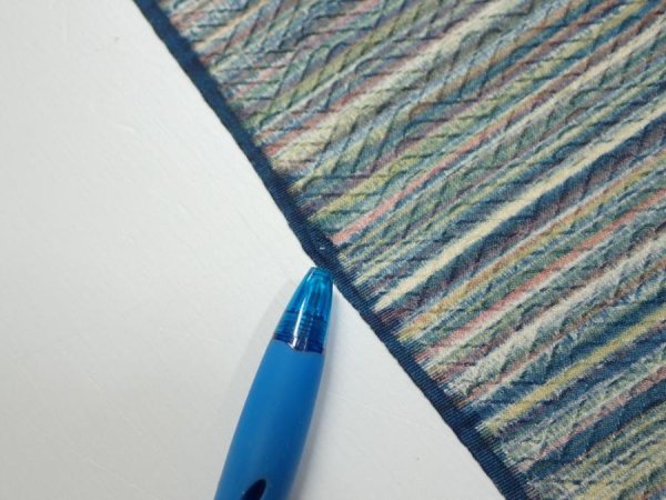 Photo6: 3P06z80  Japanese Kimono Silk  FABRIC  Blue-Gray 65.0x14.4 (6)