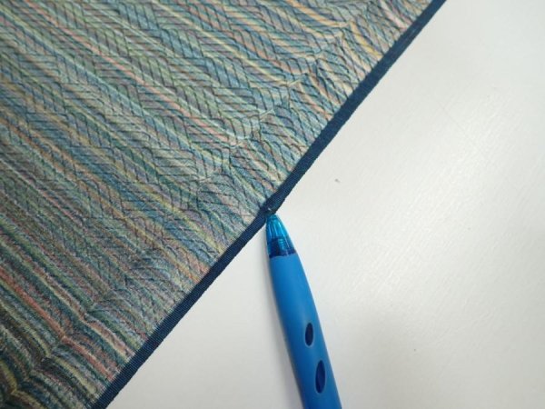 Photo6: 3P07z40  Japanese Kimono Silk  FABRIC  Blue-Gray 56.3x7.3 (6)