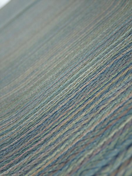 Photo4: 3P08z40  Japanese Kimono Silk  FABRIC  Blue-Gray 56.3x7.3 (4)