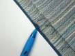 Photo6: 3P08z40  Japanese Kimono Silk  FABRIC  Blue-Gray 56.3x7.3 (6)