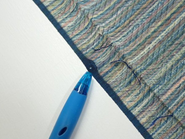 Photo6: 3P08z40  Japanese Kimono Silk  FABRIC  Blue-Gray 56.3x7.3 (6)