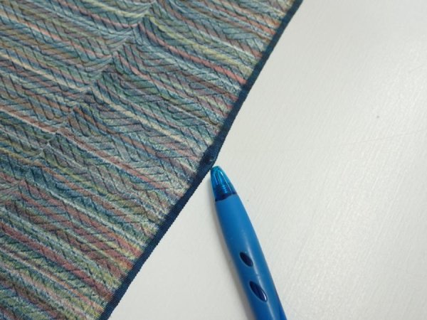 Photo6: 3P09z50  Japanese Kimono Silk  FABRIC  Blue-Gray 78.7x7.1 (6)