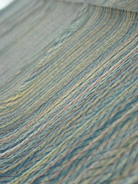 Photo5: 3P10z20  Japanese Kimono Silk  FABRIC  Blue-Gray 35.8x7.1 (5)