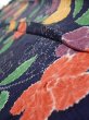 Photo4: 3P08z40  Japanese Kimono Silk  FABRIC Flower Navy 59.8x6.9 (4)