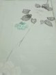 Photo1: 3P01z60  Japanese Kimono Silk  FABRIC Rose Mint white 41.7x14.4 (1)