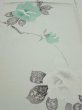 Photo1: 3P02z50  Japanese Kimono Silk  FABRIC Rose Mint white 42.1x14.4 (1)