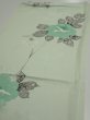 Photo3: 3P02z50  Japanese Kimono Silk  FABRIC Rose Mint white 42.1x14.4 (3)