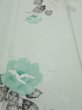 Photo1: 3P03z80  Japanese Kimono Silk  FABRIC Rose Mint white 61.8x14.4 (1)