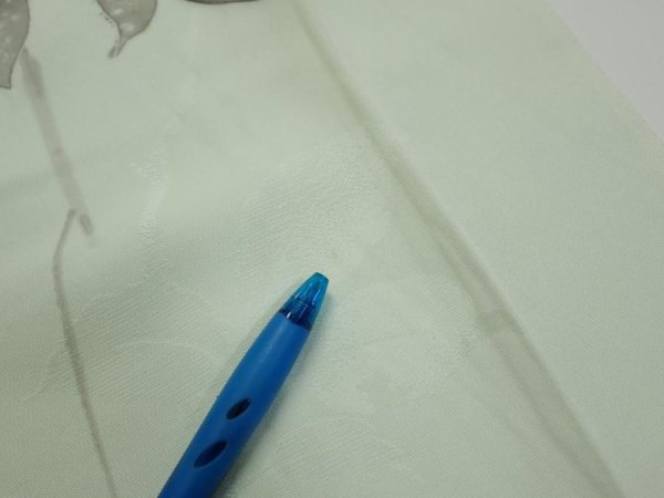 Photo7: 3P03z80  Japanese Kimono Silk  FABRIC Rose Mint white 61.8x14.4 (7)