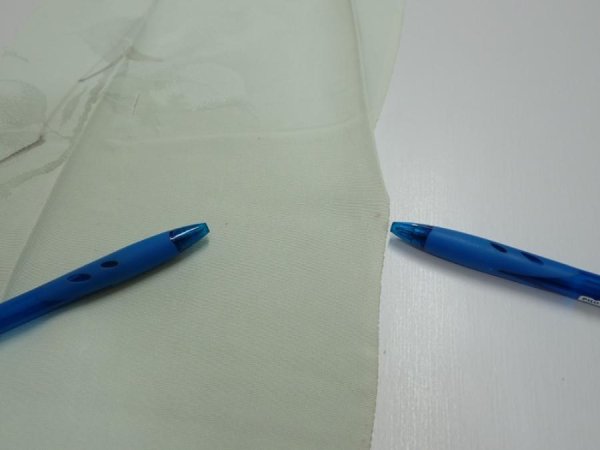 Photo6: 3P05z40  Japanese Kimono Silk  FABRIC Rose Mint white 54.7x7.7 (6)