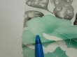 Photo6: 3P06z50  Japanese Kimono Silk  FABRIC Rose Mint white 75.6x6.7 (6)