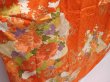 Photo3: 6109T11z1090 Vintage Japanese Kimono Silk FURISODE Peony Orangered (3)