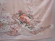 Photo7: 6109T12z1140 Vintage Japanese Kimono Silk FURISODE Flowers Ash pink (7)