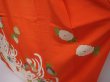 Photo4: 6109T13z1090 Vintage Japanese Kimono Silk FURISODE Chrysanthemum Orangered (4)
