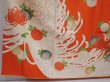 Photo6: 6109T13z1090 Vintage Japanese Kimono Silk FURISODE Chrysanthemum Orangered (6)