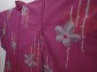 Photo2: 6109T02z500 Vintage Japanese Kimono Silk HAORI Flower Purple-Pink (2)