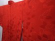 Photo2: 6109T03z580 Vintage Japanese Kimono Silk HAORI Leaf Dark red (2)