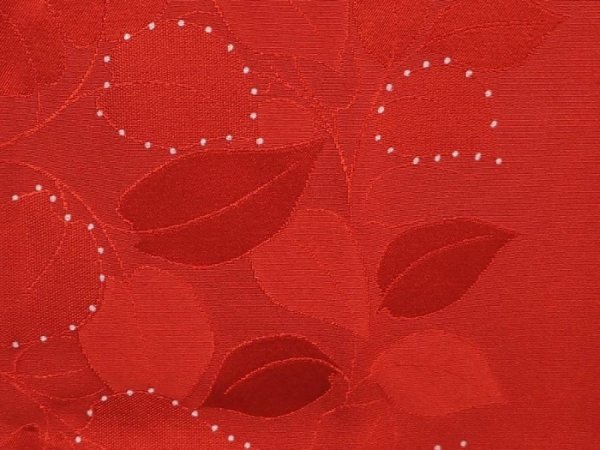 Photo4: 6109T03z580 Vintage Japanese Kimono Silk HAORI Leaf Dark red (4)