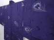 Photo2: 6109T04z580 Vintage Japanese Kimono Silk HAORI Peacock feather (2)