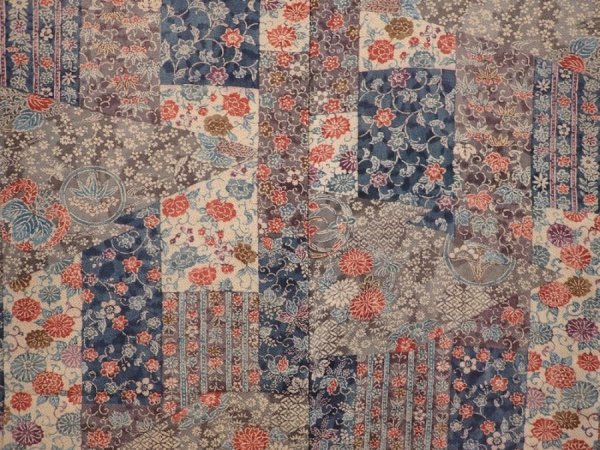 Photo3: 6109T05z540 Vintage Japanese Kimono Crepe Silk HAORI Flowers Bronw-Gray (3)