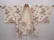 Photo5: 6109T06z500 Vintage Japanese Kimono Silk HAORI Flowers Off-white (5)