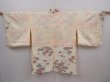 Photo6: 6109T06z500 Vintage Japanese Kimono Silk HAORI Flowers Off-white (6)