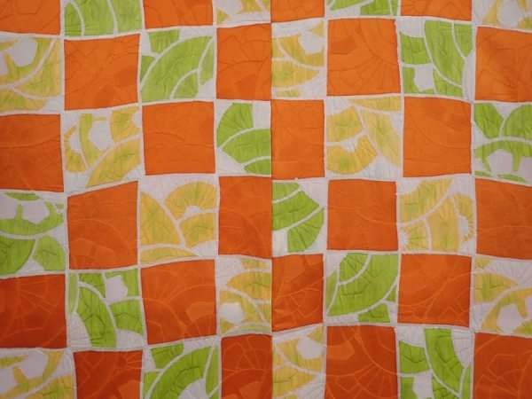 Photo3: 6109T07z590 Vintage Japanese Kimono Silk HAORI  Orange (3)