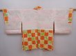 Photo6: 6109T07z590 Vintage Japanese Kimono Silk HAORI  Orange (6)