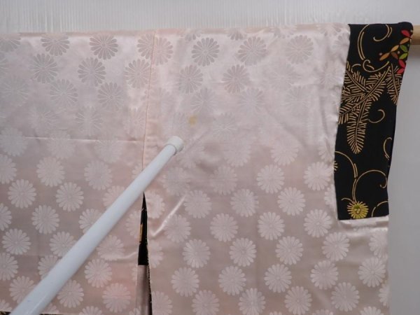 Photo8: 6109T08z570 Vintage Japanese Kimono Silk HAORI Butterfly Black (8)