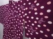 Photo2: 6109T09z460 Vintage Japanese Kimono Silk HAORI  Dark purple (2)
