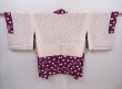 Photo6: 6109T09z460 Vintage Japanese Kimono Silk HAORI  Dark purple (6)