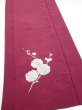 Photo2: 3i03z90  Japanese Kimono Silk  FABRIC Plum branch Wine red 67.7x14.4 (2)
