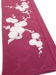 Photo2: 3i04z90  Japanese Kimono Silk  FABRIC Plum branch Wine red 68.5x14.4 (2)