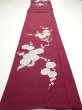 Photo5: 3i04z90  Japanese Kimono Silk  FABRIC Plum branch Wine red 68.5x14.4 (5)