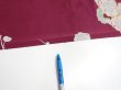Photo6: 3i07z40  Japanese Kimono Silk  FABRIC Plum branch Wine red 56.7x7.5 (6)