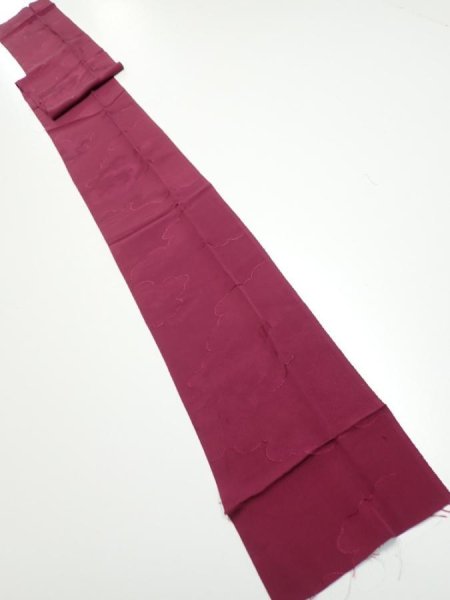Photo2: 3i09z50  Japanese Kimono Silk  FABRIC Cloud Wine red 78.0x6.9 (2)