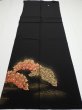 Photo6: 3i01z190  Japanese Kimono Silk  FABRIC Pine Black 67.7x24.8 (6)
