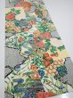 Photo3: 3i04z90  Japanese Kimono Silk  FABRIC Flowers Off-white 63.8x14.8 (3)