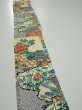 Photo2: 3i08z40  Japanese Kimono Silk  FABRIC Flowers Off-white 58.3x7.3 (2)