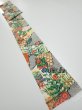 Photo5: 3i09z60  Japanese Kimono Silk  FABRIC Flowers Off-white 84.3x7.3 (5)