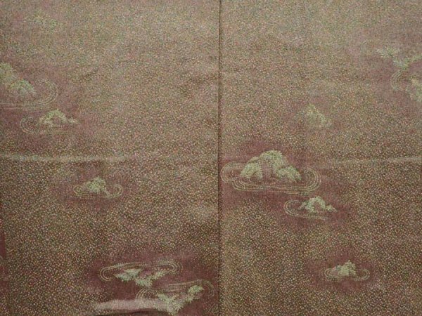 Photo3: 6113T01z550 Vintage Japanese Kimono Silk HAORI Karesansui Olive-Brown (3)