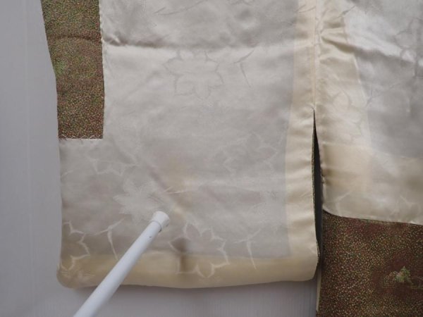 Photo8: 6113T01z550 Vintage Japanese Kimono Silk HAORI Karesansui Olive-Brown (8)