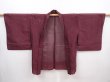 Photo6: 6113T04z220 Vintage Japanese Kimono Silk See through HAORI Leaf Purple-Brown (6)