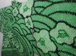 Photo2: 6113T05z620 Vintage Japanese Kimono Silk SHIBORI HAORI Flowers Green (2)