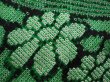 Photo4: 6113T05z620 Vintage Japanese Kimono Silk SHIBORI HAORI Flowers Green (4)