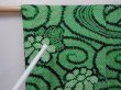 Photo5: 6113T05z620 Vintage Japanese Kimono Silk SHIBORI HAORI Flowers Green (5)