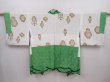 Photo8: 6113T05z620 Vintage Japanese Kimono Silk SHIBORI HAORI Flowers Green (8)